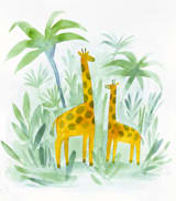 "Giraffes on Holiday" - Wall Mural in Jungle by Rebecca Daublin - Full Size