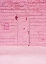 "The Pink Door" - Wall Mural in Pink by Jenna Gibson - Full Size
