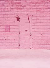 "The Pink Door" - Wall Mural in Pink by Jenna Gibson - Full Size