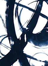 "Quietly Alive" - Wall Mural in Navy by Roann Mathias - Full Size