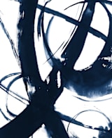 "Quietly Alive" - Wall Mural in Navy by Roann Mathias - Full Size