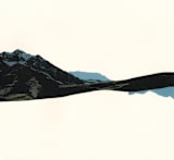 "Spliced Landscape 1" - Wall Mural in Blue Topaz by Melinda Laszczynski - Full Size