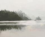 "LakeView II" - Wall Mural in Misty Grey by Amy Hall - Full Size