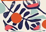 "Garden Remixed and Reimagined" - Wall Mural in Midnight Blue by Deborah Velasquez - Full Size