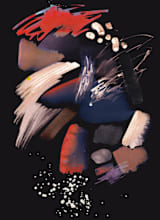 "Pastel abstract splattering" - Wall Mural in charcoal by Oana Prints - Full Size