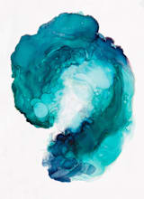 "Akaw" - Wall Mural in Aqua by Itsy Belle Studio - Full Size