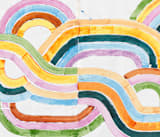 "Sun River" - Wall Mural in Orange by Lise Gulassa - Full Size