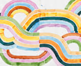 "Sun River" - Wall Mural in Orange by Lise Gulassa - Full Size