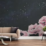 "Awakening" - Wall Mural in Pink by Emily Magone - In a Room