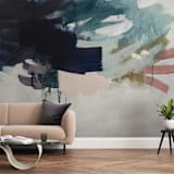 "Following The Pack" - Wall Mural in Navy by Jennifer Daily - In a Room