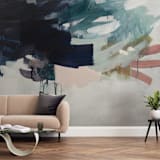 "Following The Pack" - Wall Mural in Navy by Jennifer Daily - In a Room