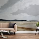 "US 90 To Valentine" - Wall Mural in Misty by Kati Ramer - In a Room