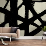 "Missed Connections" - Wall Mural in charcoal by Ilana Greenberg - In a Room