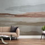"Blushing Expanse" - Wall Mural in Sand by Kati Ramer - In a Room