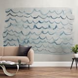 "waves" - Wall Mural in Smoke by Kelly Witmer - In a Room