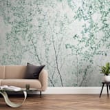 "Batik Forest" - Wall Mural in Leaf by Karen Kaul - In a Room