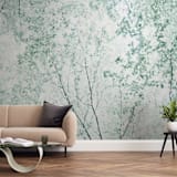 "Batik Forest" - Wall Mural in Leaf by Karen Kaul - In a Room