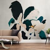 "Botanical Series #4" - Wall Mural in Sea Green by Caryn Owen - In a Room