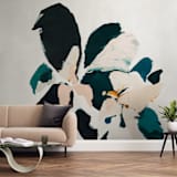 "Botanical Series #4" - Wall Mural in Sea Green by Caryn Owen - In a Room