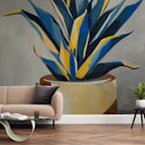 "Get To The Point" - Wall Mural in Royal Blue by Marla Beyer - In a Room