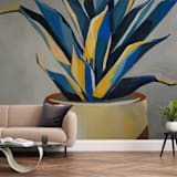 "Get To The Point" - Wall Mural in Royal Blue by Marla Beyer - In a Room