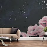 "Awakening" - Wall Mural in Pink by Emily Magone - In a Room