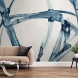 "Indigo Plant Cell" - Wall Mural in Ocean by Mary Gaspar - In a Room