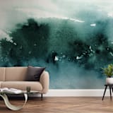 "misty forest" - Wall Mural in Forest by Lindsay Megahed - In a Room