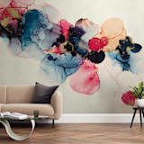 "Bloom Mixer" - Wall Mural in Blossom by Three Kisses Studio - In a Room