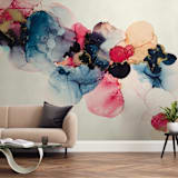 "Bloom Mixer" - Wall Mural in Blossom by Three Kisses Studio - In a Room
