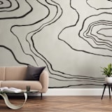 "Walkabout" - Wall Mural in White by Kelly Johnston - In a Room