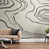 "Walkabout" - Wall Mural in White by Kelly Johnston - In a Room