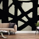 "Missed Connections" - Wall Mural in charcoal by Ilana Greenberg - In a Room