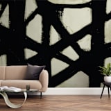 "Missed Connections" - Wall Mural in charcoal by Ilana Greenberg - In a Room