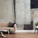 "History Repeats" - Wall Mural in Beige by Jennifer Daily - In a Room