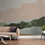 "Moving Mountains I" - Wall Mural in Earth Pink by Kayla King - In a Room