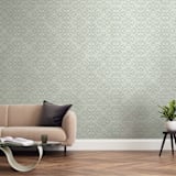 "Structure" - Wall Mural in Green by Bethania Lima - In a Room