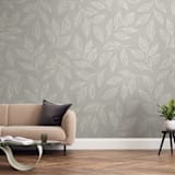 "Flowing Leaves" - Wall Mural in Fog by Brandy Folse - In a Room