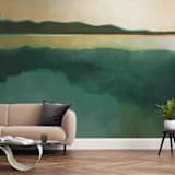 "Tranquil Harbor" - Wall Mural in Teal by AlisonJerry - In a Room