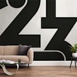 "LA 213" - Wall Mural in Black and White by Jennifer Morehead - In a Room