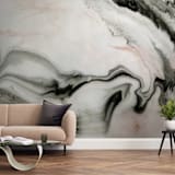 "Ethereal Marble" - Wall Mural in Peach by Melanie Severin - In a Room