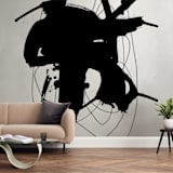 "synapse" - Wall Mural in charcoal by Ilana Greenberg - In a Room