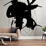 "synapse" - Wall Mural in charcoal by Ilana Greenberg - In a Room