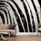 "Waterfall" - Wall Mural in charcoal by Leanne Friedberg - In a Room