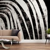 "Waterfall" - Wall Mural in charcoal by Leanne Friedberg - In a Room