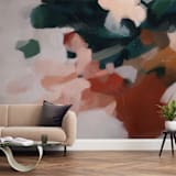 "Otonio" - Wall Mural in Blush by Parima Studio - In a Room