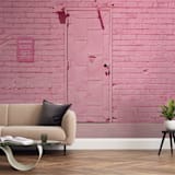 "The Pink Door" - Wall Mural in Pink by Jenna Gibson - In a Room