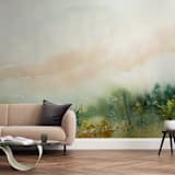 "MeadowLand" - Wall Mural in Peach by Lindsay Megahed - In a Room