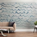 "waves" - Wall Mural in Smoke by Kelly Witmer - In a Room