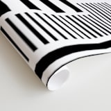 "Linear Cityscape" - Wall Mural in White by Daniela - Close-up